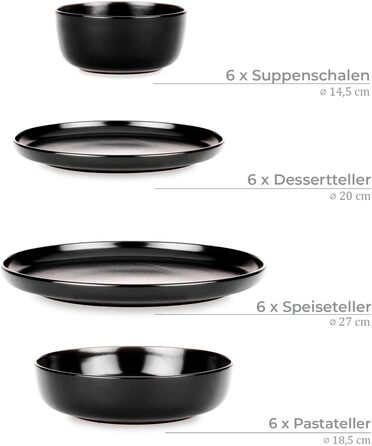 Набір тарілок на 6 персон, 24 предмети Konsimo