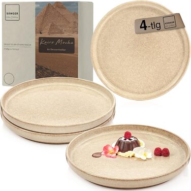 СНІДЕР Комбінований сервіз на 6 персон, набір тарілок кавовий кухоль макаронна миска 30 шт. , набір посуду з керамограніту посудомийна машина - мікрохвильова піч - стійкий до подряпин, набір посуду з керамограніту КОЛЕКЦІЯ ЦІННОСТЕЙ (Каїр Мокко, десертна 