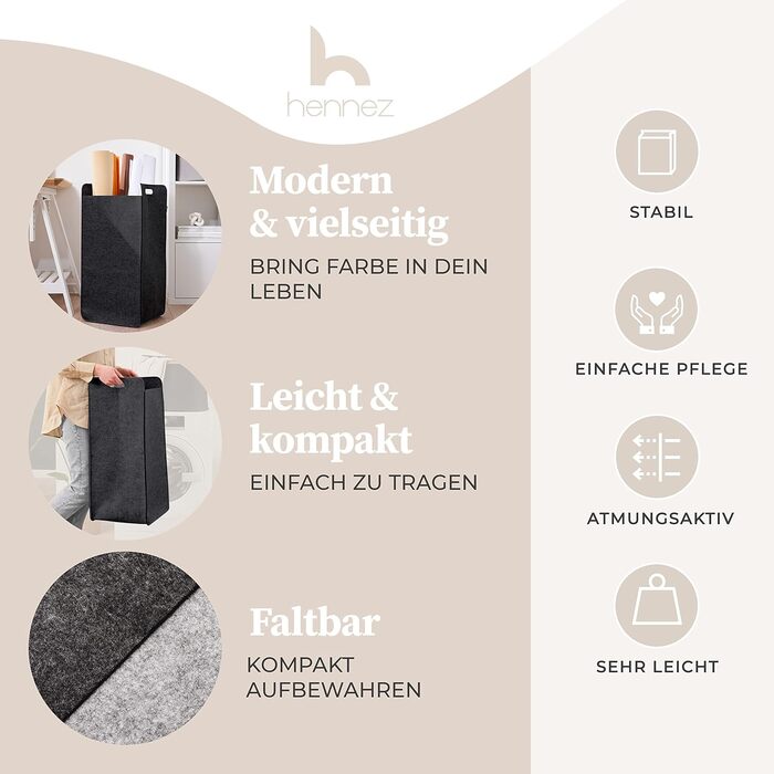 Кошики для зберігання, сумісні з IKEA KALLAX Shelf - Кошик для зберігання деревини Small Anthracite - Коробка для зберігання Полиця Кошик для зберігання - Паперовий ящик Кошик з фетру Складний кошик для білизни (75 л, темно-сірий)