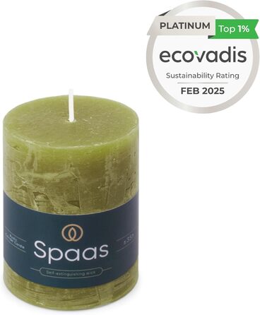 Свічка Spaas Rustic Pillar 70/95 мм 35 шт. - світло-рожева (оливково-зелена)