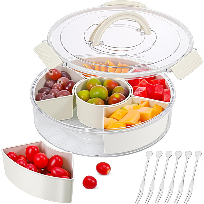 Коробка для снеків з відділеннями, білий Blomise