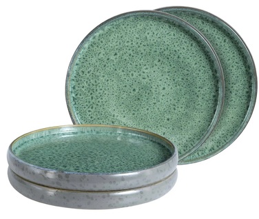 Набір з 4 обідніх тарілок 26 см, зелена реактивна глазур Moritz & Moritz
