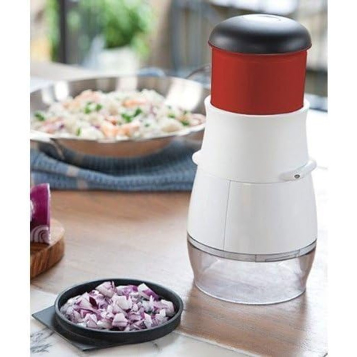 Класична овочерізка Zyliss E910012 Zig Zig, пластик/нержавіюча сталь, білий/червоний, цибулярізка, овочерізка, універсальний подрібнювач, можна мити в посудомийній машині, гарантія 5 років (подрібнювач овочів)