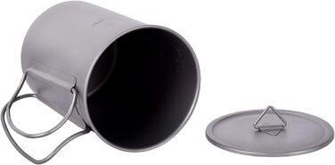 Титановая бутылка На открытом воздухе Походная кружка Посуда с широким горлышком Легкая портативная бутылка для воды Большая походная однослойная посуда для питья для пикника (кружка 600 мл Ti3049D)