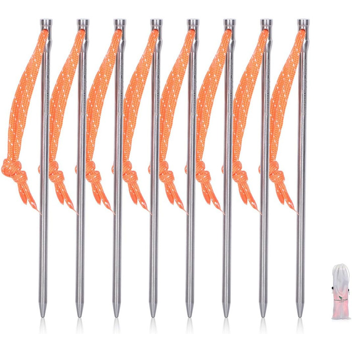 Титановые колышки для палатки 15,8 г. 8 шт. iBasingo