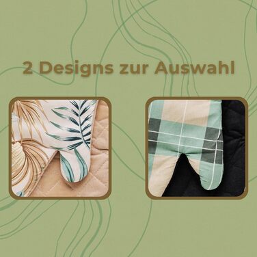 Рукавички для духовки 19 x 30 см, набір 2 предмети, зелений Tartan ESSEX