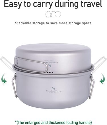 Портативний набір для пікніка 1.8 л. парова каструля та 1 л. каструля iBasingo