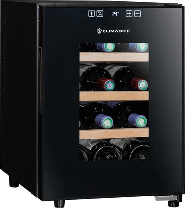 Винний холодильник до 12 пляшок чорний CLIMADIFF