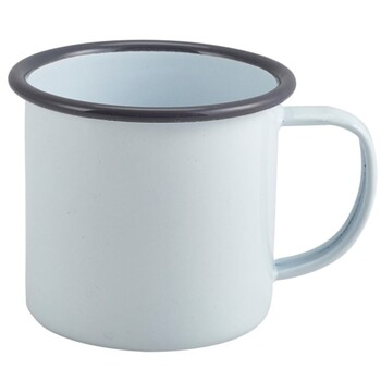 Кухоль 8х9 см, 360мл, емаль, сірий обідок, GenWare