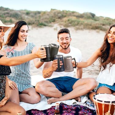 Термокухоль для пива 1 л сірий Ideus