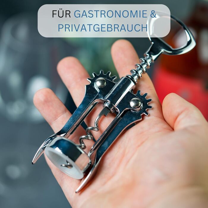 Важільний штопор Westmark з відкривачкою для пляшок, Monopol Edition, лита сталь/цинк, Fino 61603380 (хромована)