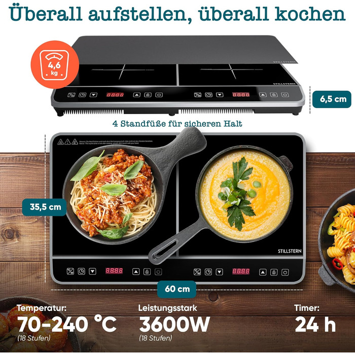 Подвійна індукційна варильна поверхня 3600 Вт Stillstern