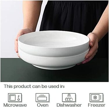 Миска сервірувальна порцелянова 1,89 л, набір 2 предмети, білий Dowan