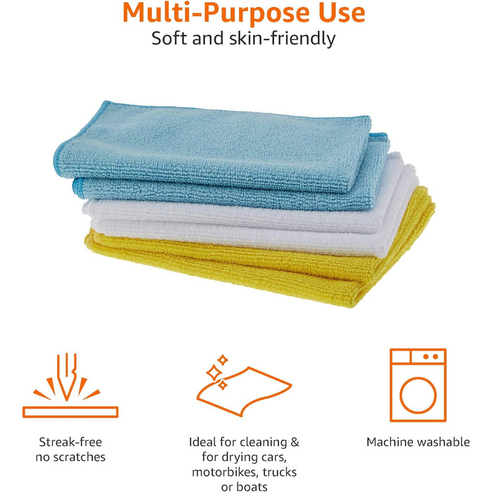 Серветка для прибирання з мікрофібри 48 шт 30,5 x 40,6 см Amazon Basics