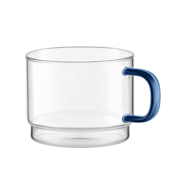 Набір чашок з підставкою Ardesto 350мл, 4шт, боросилікатне скло, прозорий