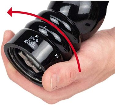 Млин для перцю Paris u'Select 40 см - 6 попередньо встановлених помелів - Виготовлений з деревини, сертифікованої PEFC - Французьке ноу-хау - Чорний лакований Pepper Mill Black лакований