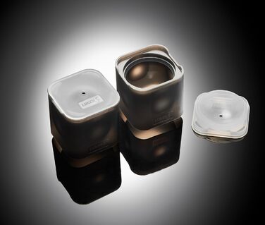 Силіконова льодогенератор Lurch ICE FORMER преміум-класу з кришкою на 20 кубиків льоду розміром 3 см, чорний, кубик 3 см (кулька Ø 6 см)