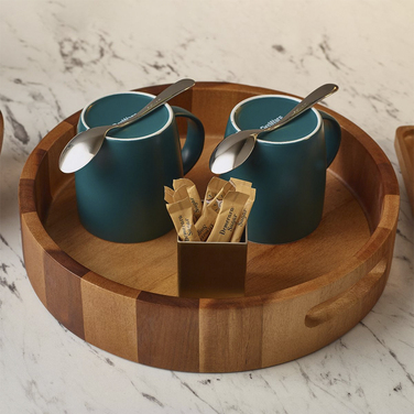 Дошка для подачі 30 см, кругла, акація, GenWare