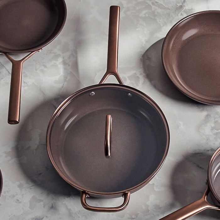 Сковорода для тушкування зі скляною кришкою 28 см, коричнева Milano Zwilling