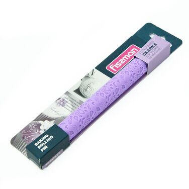 Скалка для теста и выпечки узоров Fissman 18х1,7 см рельефная (8453)