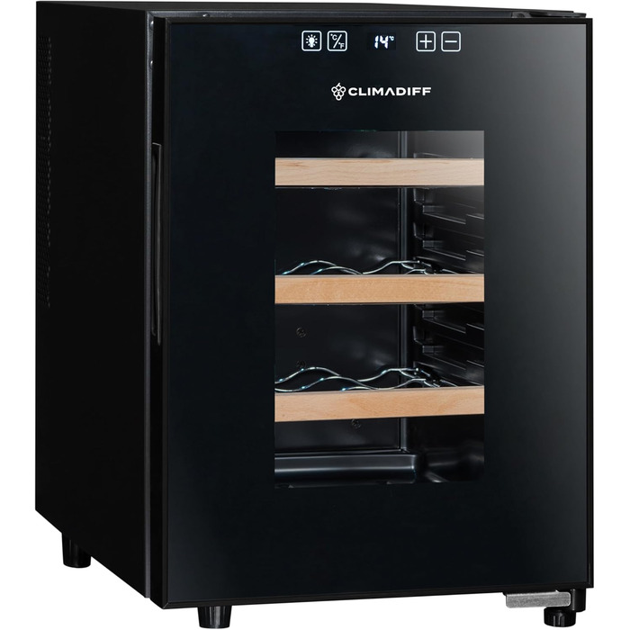 Винний холодильник до 12 пляшок чорний CLIMADIFF
