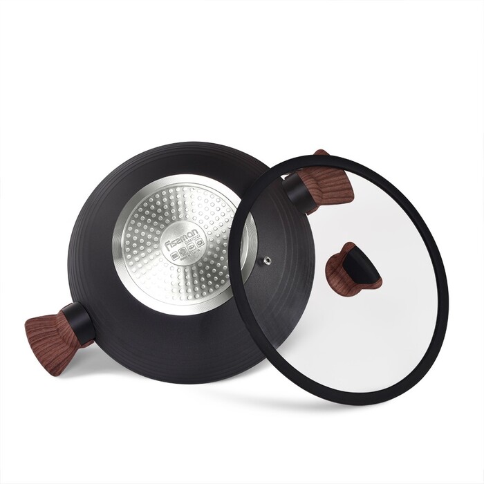 Сковорода Fissman DIAMOND 28x8 см 3,6 со стеклянной крышкой (14303)