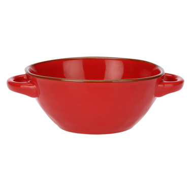 Миска для супа з ручками Rose&Tulpani Milano CONCERTO CORALLO, керамограніт, корал, 600 мл