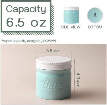 Баночка для масла порцелянова 192 мл, блакитна Dowan