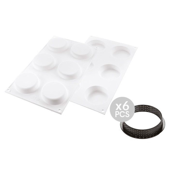 KIT TARTE RING KLASSIK D70 MM Форма силіконова Ø67 h20 mm + 6 кілець (d 70 mm, h 20 mm) - 1*6 форма