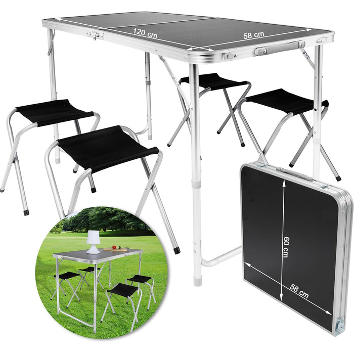 Стіл та стільці для кемпінгу чорний GOODS+GADGETS