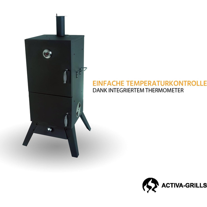 Газовая коптильня 44 x 40 x 120 см Premium ACTIVA