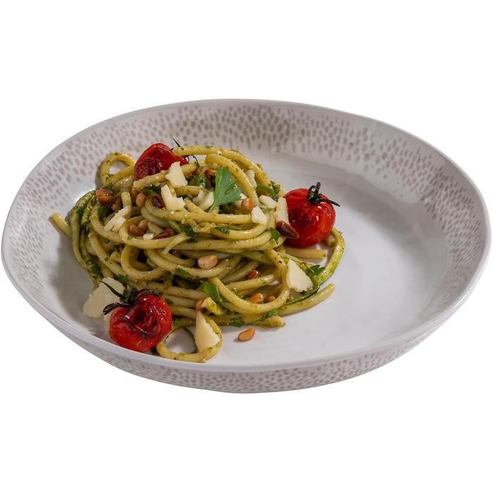 Тарілка меламінова глибока 24 см біло-сіра FOOTMARK APS