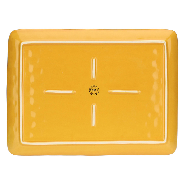 Блюдо сервірувальне прямокутне Rose&Tulpani Milano CONCERTO OCRA, керамограніт, охра, 36 х 26,5 см