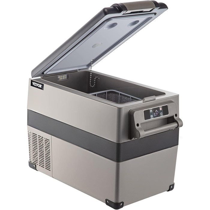 Автомобільний холодильник VEVOR 35L, компресорний холодильник, коробка-холодильник з нержавіючої сталі, ізольована коробка для свят, міні-холодильник, автомобільний холодильник з розеткою 35L (45L)