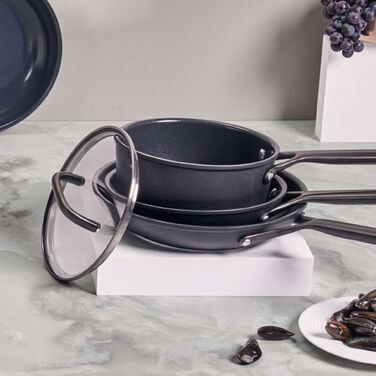 Сотейник 18 см со стеклянной крышкой, черный Milano Zwilling