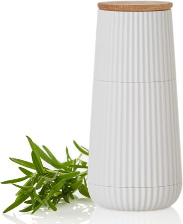 В рельефном дизайне, черно-белый, с керамической шлифовальной машиной CeraCut (белый), 150 Set Pepper and Salt Mill Scape