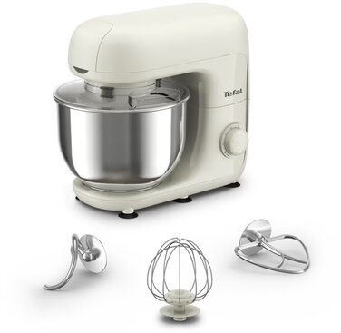 Tefal Міксер планетарний Bake Essential 800Вт, насадки-3, чаша-нерж., метал, 4.8л, білий