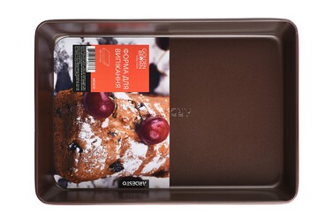 Форма для випікання 34.5 х 24 х 6 см, вуглецева сталь, прямокутна, коричнево-червоний ARDESTO