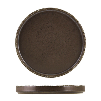 Презентаційна тарілка з бортиком 21*h 1.5 см, Terra Porcelain Roko Cinder Black, GenWare