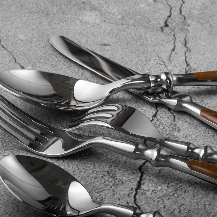 Набір столових приладів на 6 персон, 30 предметів, коричневий Alata