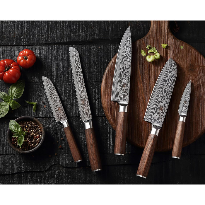 Набор из 5 ножей на магнитной подставке, серебристые Captain Cut