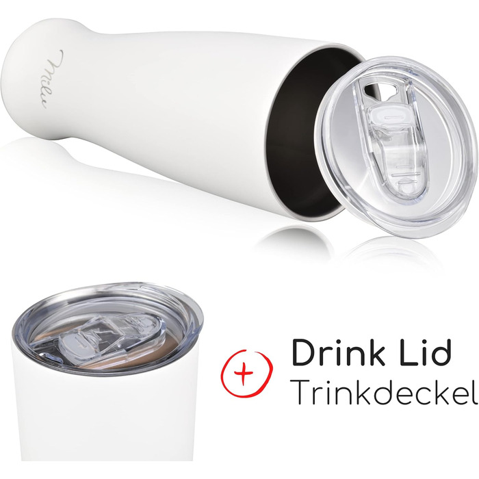 Термокухоль для пива з кришкою 500 мл білий Milu