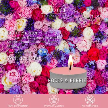 Ароматичних чайних свічок 3x30 шт. ароматичні свічки багато ароматів на вибір висота 1,5 см, Ø 3,5 см (Троянди та ягоди, 3 x 30 шт. у упаковці), 90