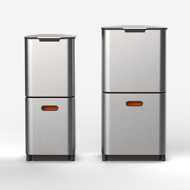 Контейнер для сміття з двома баками 40 л металік Totem Compact Joseph Joseph