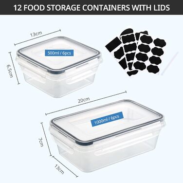 Набір з 12 контейнерів для зберігання продуктів  6 x 1 л та 6 x 0,5 л Tupperware 12F2 Hibisaws