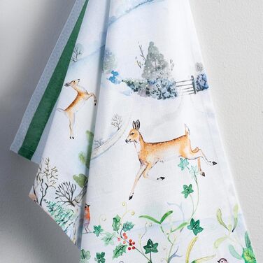 Набір з 3 багатоцільових кухонних рушників Maison d&39 Hermine Rural Christmas, 100 бавовна Барні рушники День подяки/Різдво (50 см x 70 см) (27 - Snowy World)