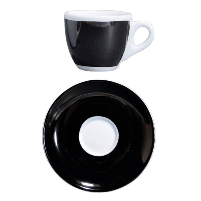 38842 Чашка espresso 75 мл з блюдцем 12 см Black серія 'Verona Millecolori Decal Print'