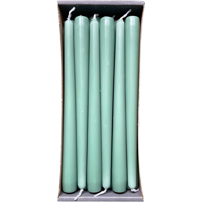 Конічних свічок 2.3 x сертифіковані RAL, без протікання та диму, час горіння приблизно 8 годин прикраса столу та свічник (25 см, мохово-зелений), 12