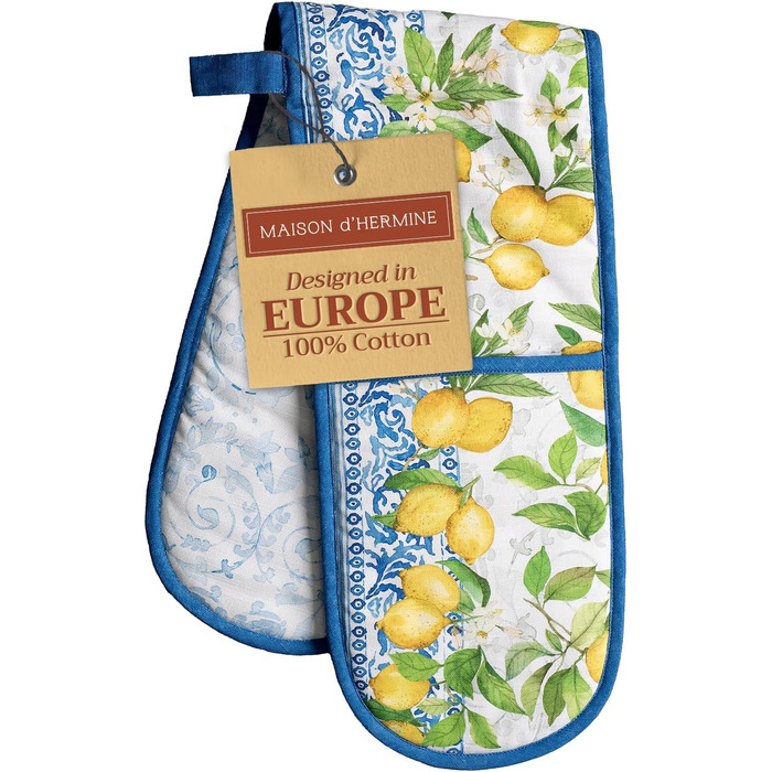Прихватка для духовки Maison d&39 Hermine, підставка для каструль, 100 бавовна, термостійкі кухонні рукавички, прихватка для духовки (19 см x 33 см) та підставка для каструль (20 см x 20 см) для приготування їжі, Морзін - Прихватка для духовки на День под