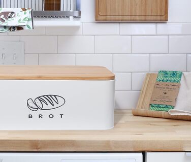 Хлібниця з кришкою 42 х 23 х 16 см білий Theo&Cleo